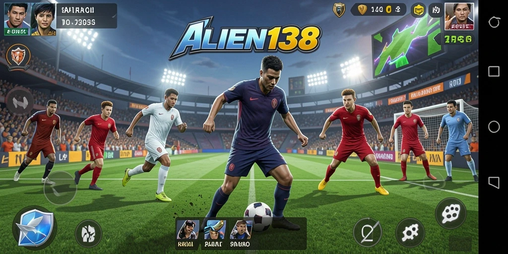 Screenshot gameplay ALIEN138 menampilkan aksi olahraga yang menegangkan.