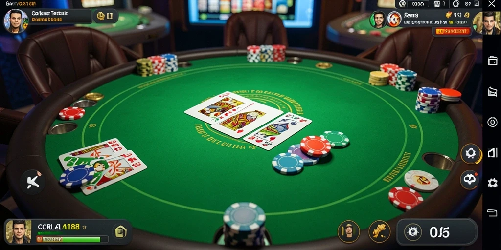 Tampilan gameplay Poker yang mendebarkan dan realistis di CORLA188.