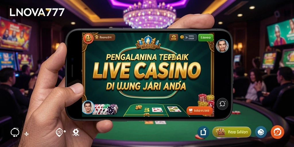 Screenshot LNOVA777 menampilkan pengalaman bermain Live Casino yang mendebarkan.