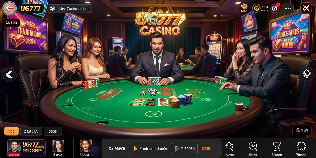 Tampilan gameplay Live Casino yang mendebarkan di UG777.