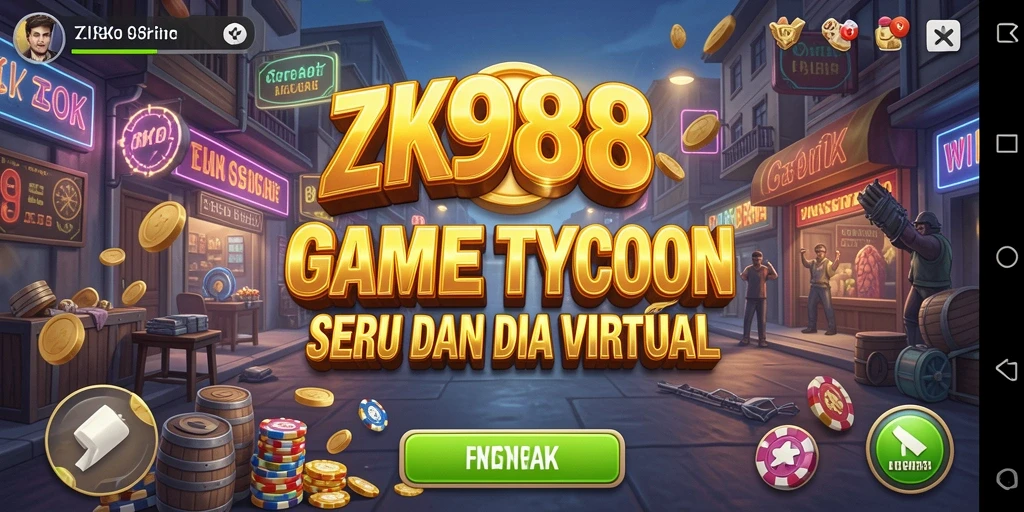 Screenshot gameplay ZK988 menunjukkan interaksi dinamis dalam mengelola bisnis.