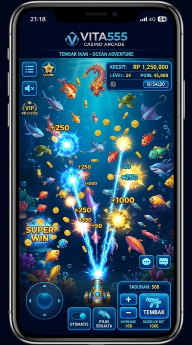 Screenshot tampilan utama aplikasi vita555.